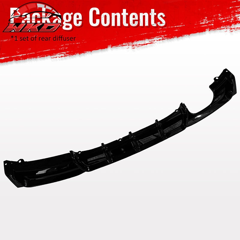 Fits 12-18 BMW 3 Series F30 F31 Gloss Black Rear Diffuser Single Side Exhaust