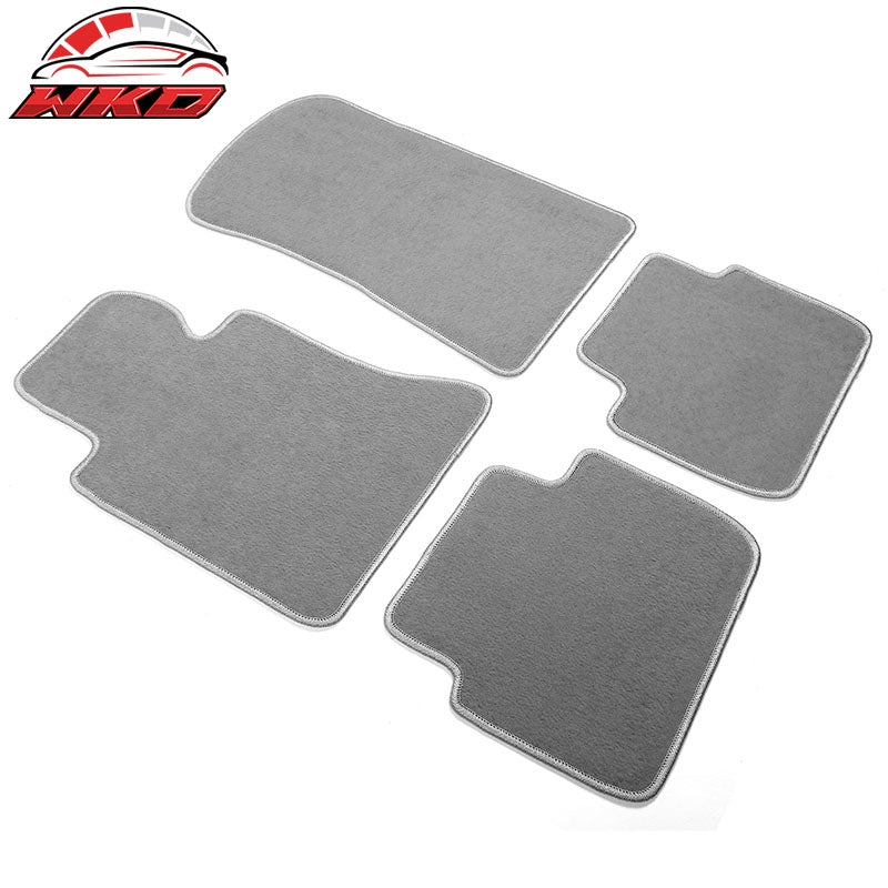 98-06 E46 3-Series Floor Mats Liner Front Rear Nylon Grey Carpet 4PCS FOR: (BMW)