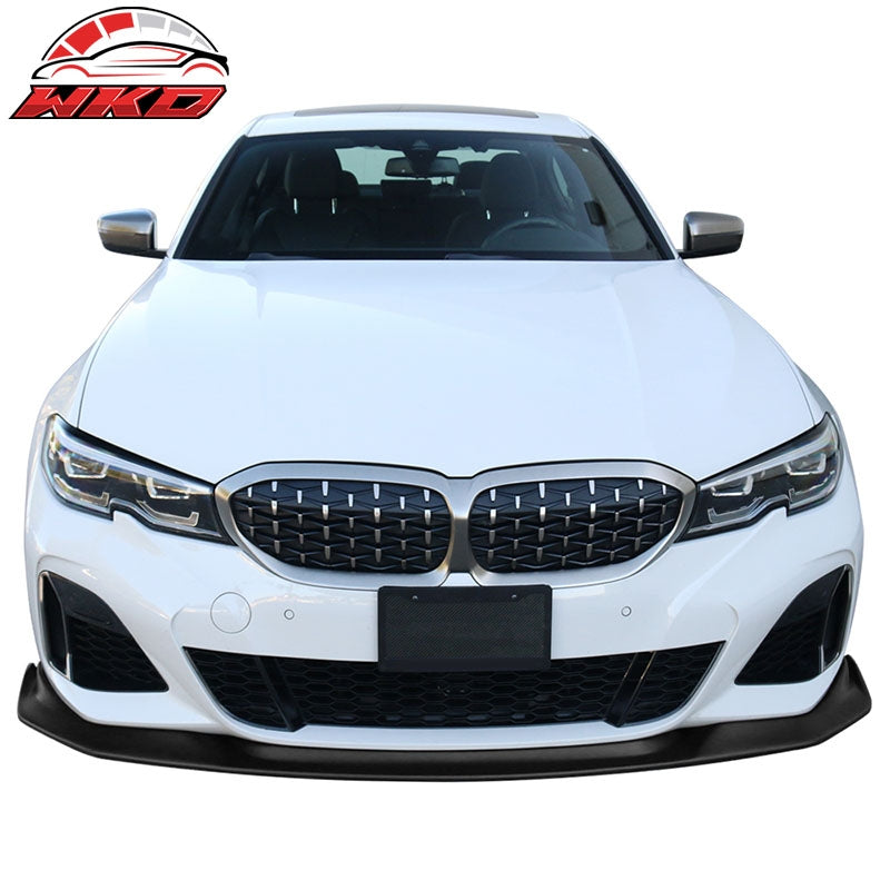 Fits 19-22 BMW 3 Series G20 M Sport IKON Style Front Bumper Lip PP Matte Black