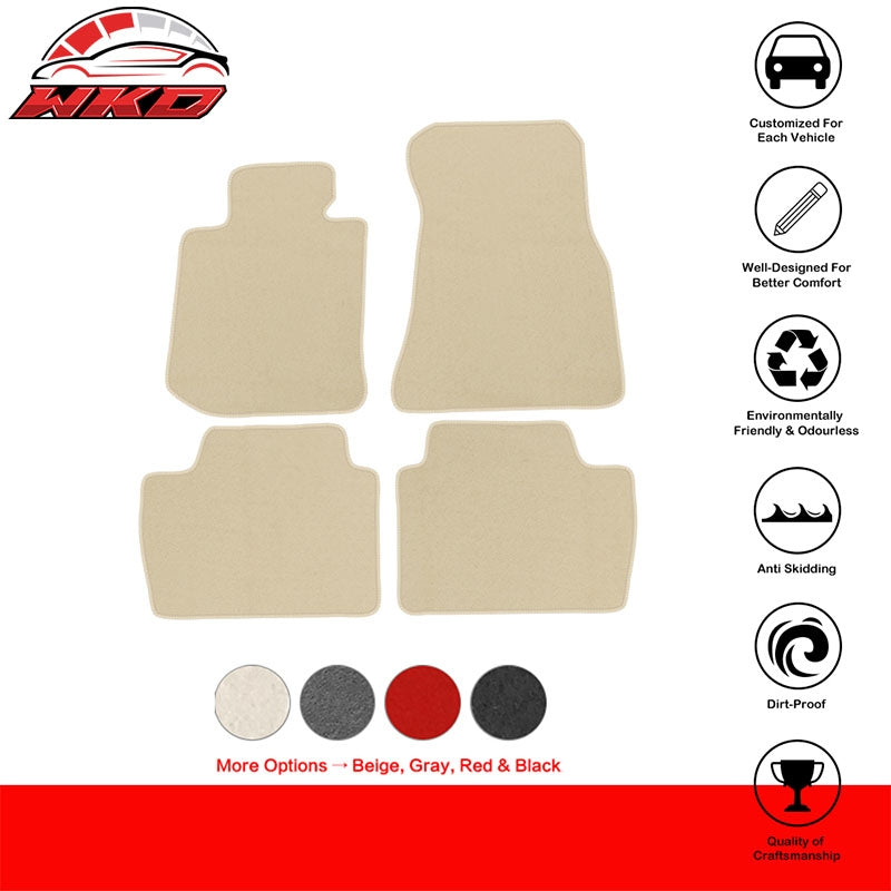 21-27 G22 4 Series Nylon Floor Mats Liner Beige Front Rear Carpet Set FOR: (BMW)