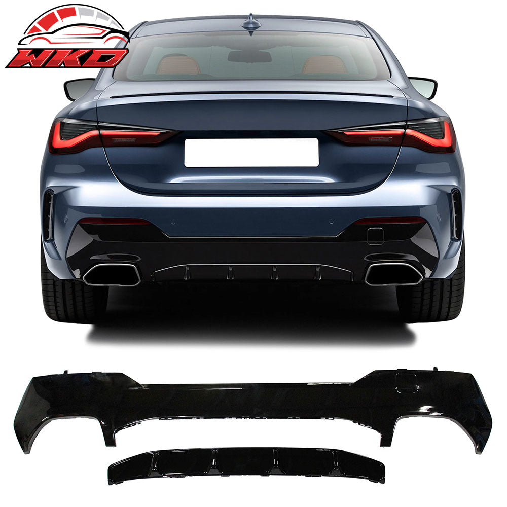 Fits 21-25 BMW G22 G23 4-Series 430i M440i M440 Style Rear Bumper Diffuser Lip