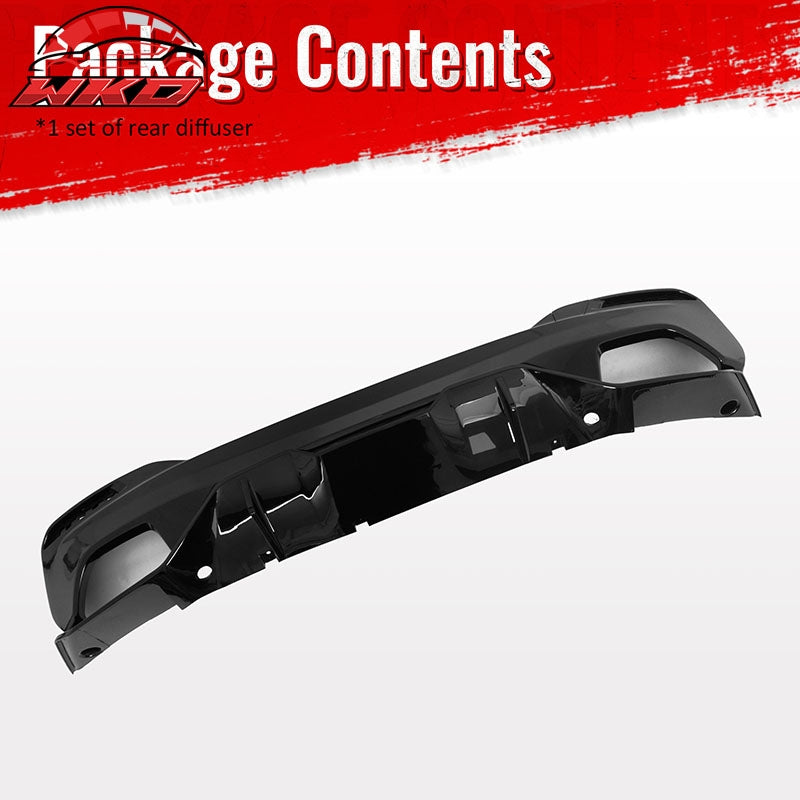 For 17-23 BMW 5 Series G30 M Sport Gloss Black Rear Diffuser M Performance Style
