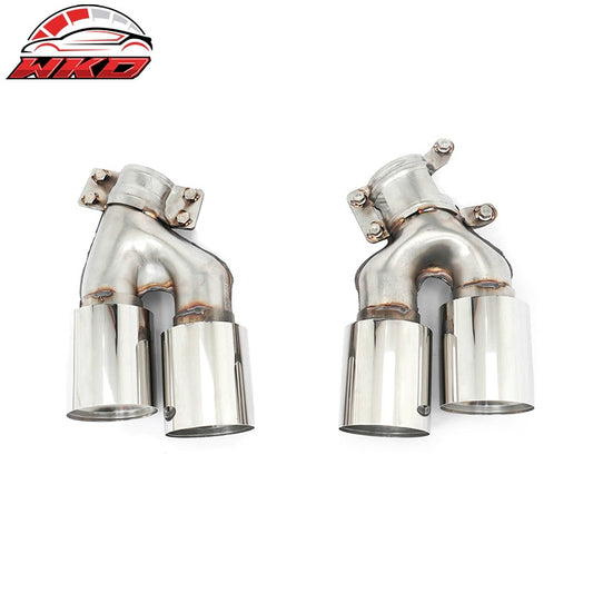 Wholesale 17-20 BMW 5 Series G30 M5 Style Stainless Steel Quad Exhaust Tips - Silver - Wikond Auto