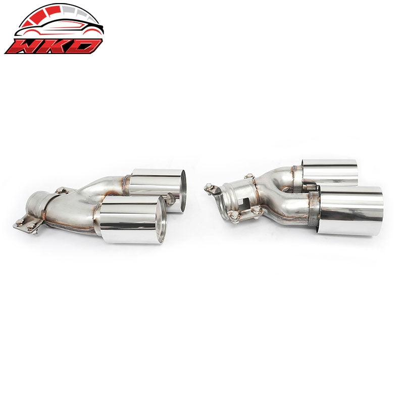 Fits 17-20 BMW 5 Series G30 M5 Style Stainless Steel Quad Exhaust Tips - Silver