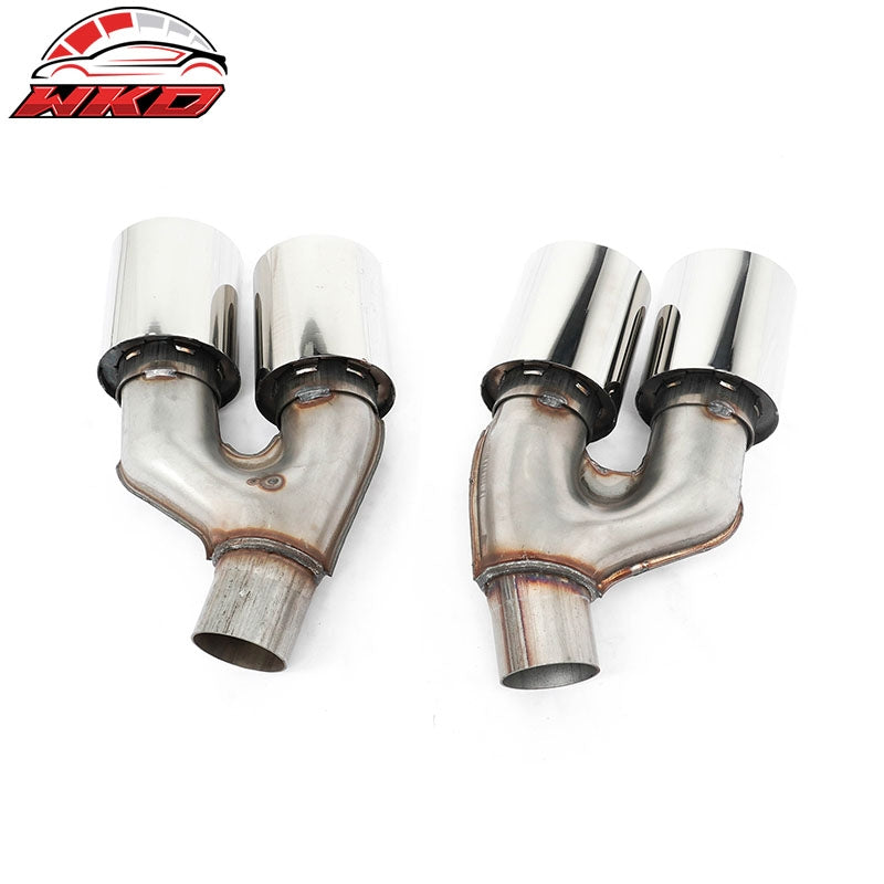 Fits 21-23 BMW 5 Series G30 M5 Style Stainless Steel Quad Exhaust Tips Silver