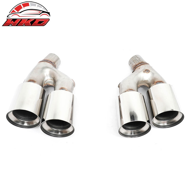 Fits 21-23 BMW 5 Series G30 M5 Style Stainless Steel Quad Exhaust Tips Silver