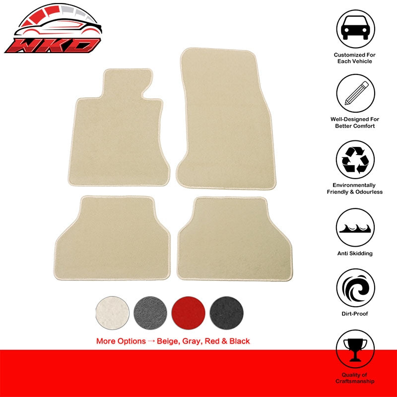 05-10 E60 5-Series Sedan 4Dr 4PC Front & Rear Floor Mats Carpet Nylon FOR: (BMW)