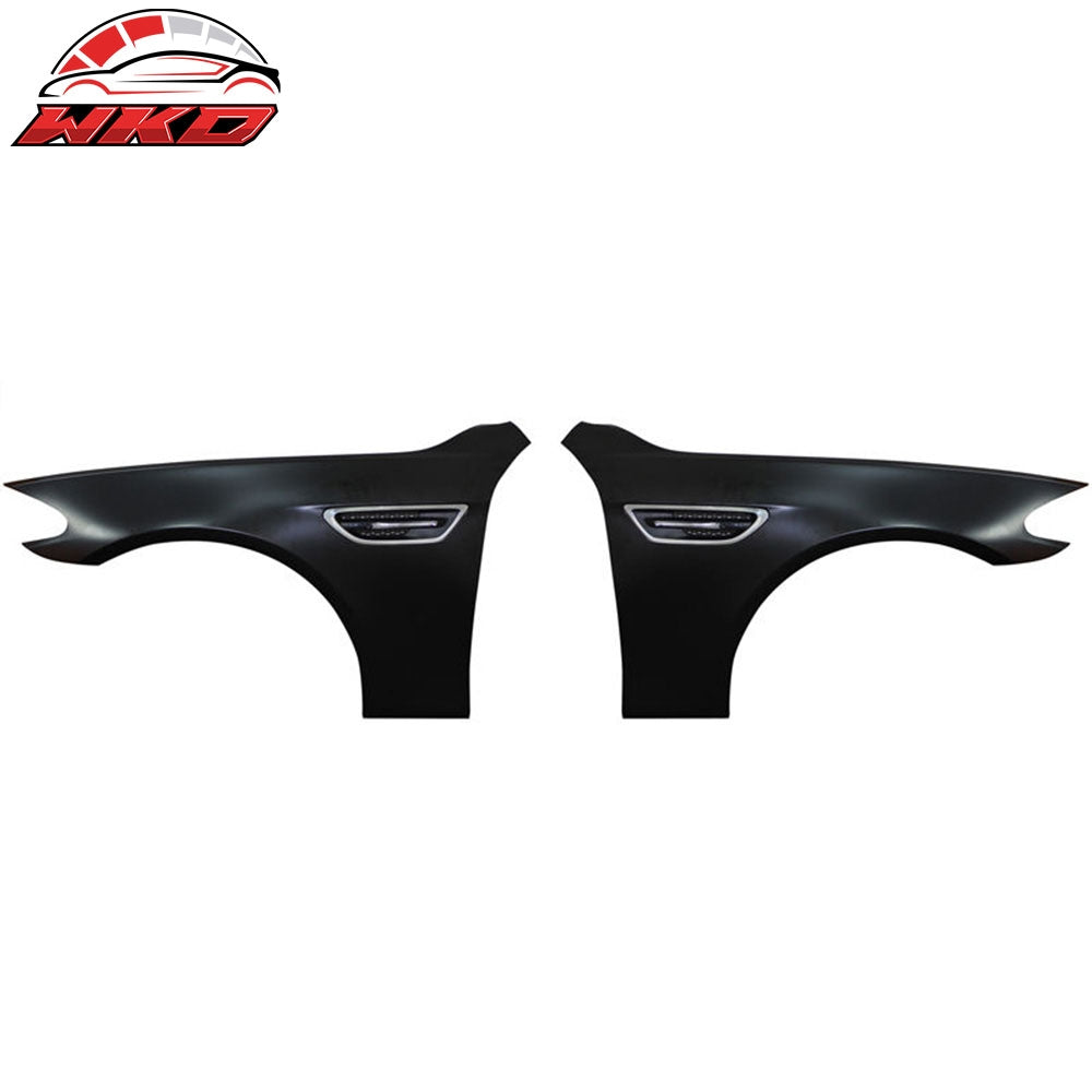 Wholesale 11-16 BMW F10 5 Series M5 Style Metal Fender Cover Chrome LED Side Vents