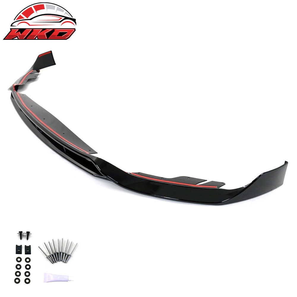 Fits 21-23 BMW G30 G31 LCI 5-Series Front Bumper Lip Gloss Black Chin Spoiler