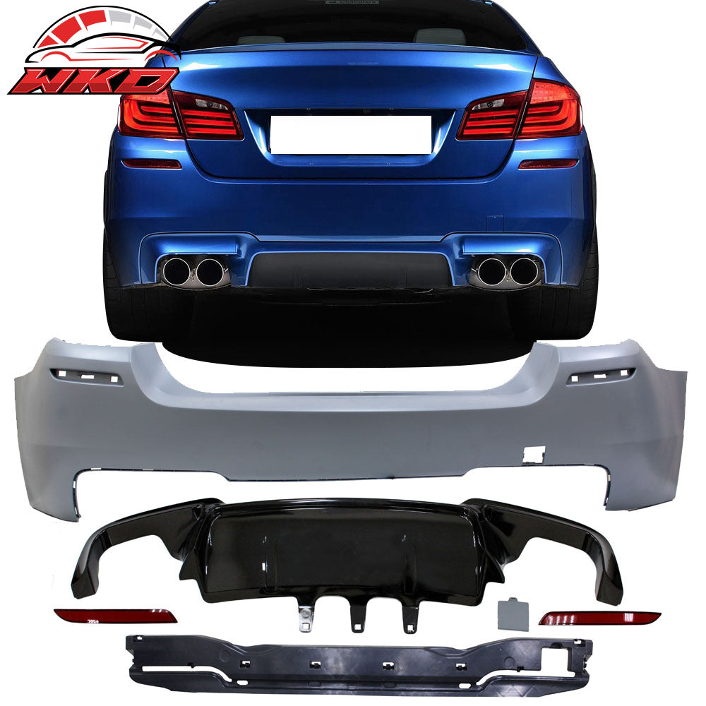 Fits 11-16 BMW F10 M5 Style Rear Bumper Conversion W/ Twin Outlet Kits