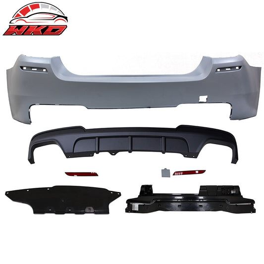 Wholesale 11-16 BMW F10 M-P Style Rear Bumper Cover Twin Muffler Dual Outlet -PP