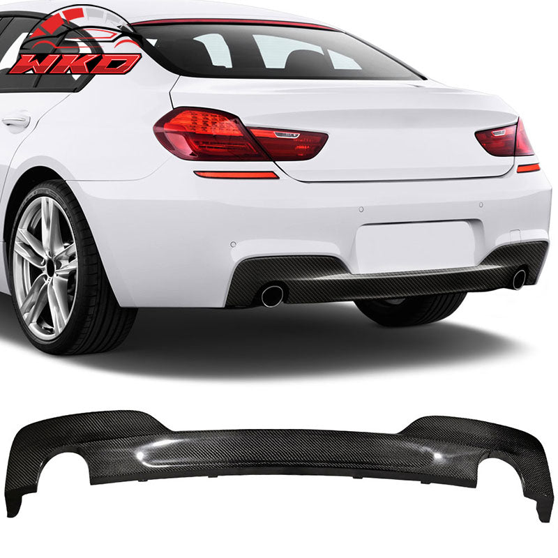 Fit 12-17 BMW F12 F13 640i MT M Sport OE Style Rear Bumper Diffuser Carbon Fiber