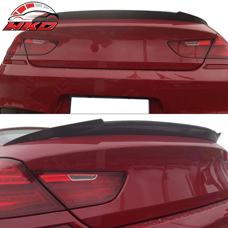 Fits 12-18 BMW F13/13-19 F06 6 Series Trunk Spoiler V Style Matte Carbon Fiber