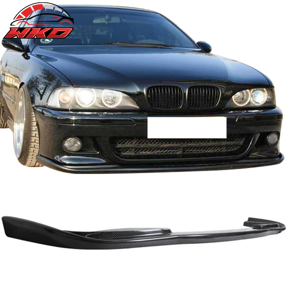 Fits 96-03 BMW E39 5 Series H Style CF Front Bumper Lip For Aftermarket M Bumper