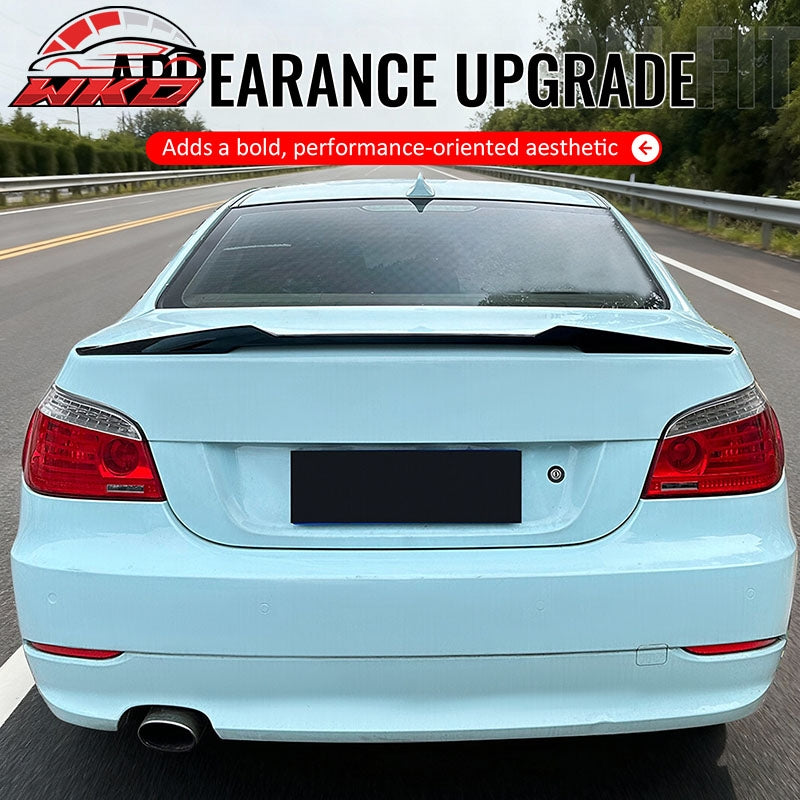 Fits 04-10 BMW E60 5 Series & M5 Sedan Matte Black Trunk Spoiler ABS - M4 Style