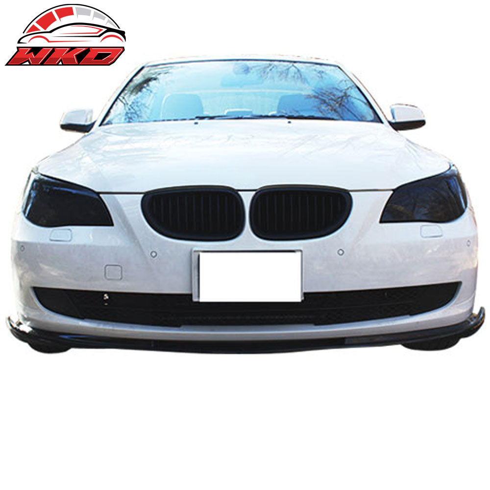 Fits 08-10 BMW E60 LCI H Style Front Bumper Lip - Matte Carbon Fiber MCF