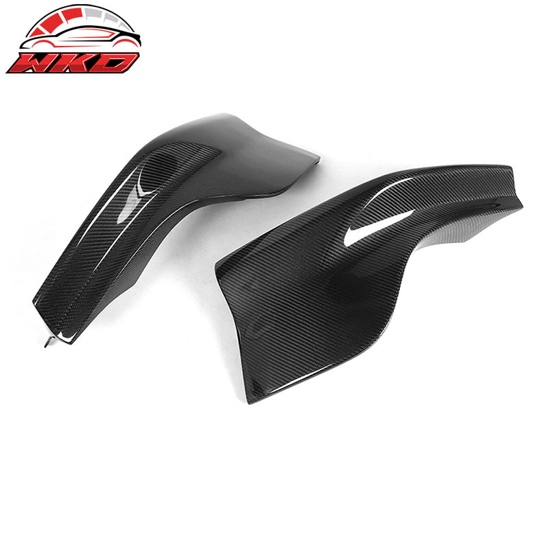 Fits 04-10 BMW E60 5 Series M Sport 3D Style Front Splitters Matte Carbon Fiber