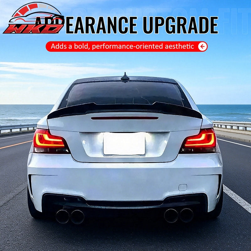 Fits 08-13 BMW E82 1-Series Coupe PSM Style Trunk Spoiler Wing Matte Black ABS