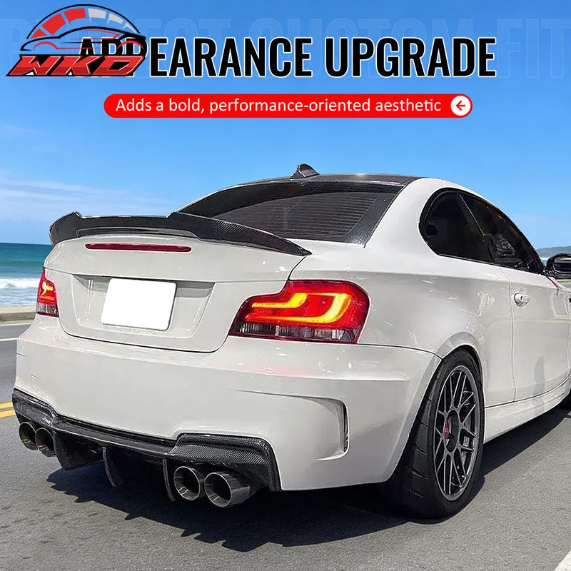 Fits 08-13 BMW E82 1-Series Coupe PSM Style Trunk Spoiler Carbon Fiber Print ABS