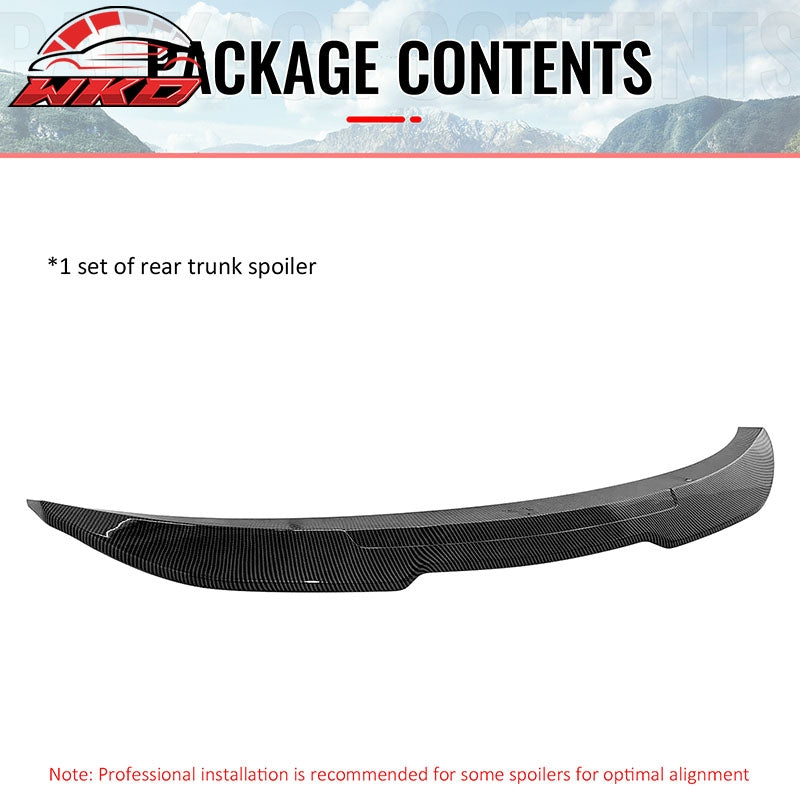 Fits 08-13 BMW E82 1-Series Coupe PSM Style Trunk Spoiler Carbon Fiber Print ABS
