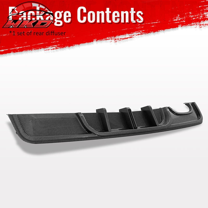 Fits 08-13 BMW E82 E88 M Performance Rear Diffuser W/ LED Carbon Fiber Print ABS