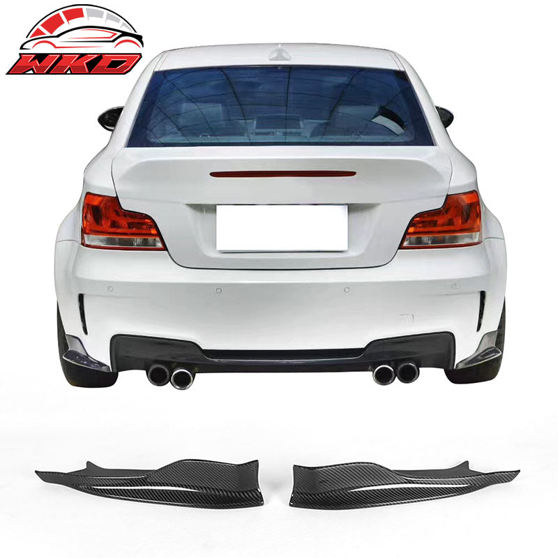 Fits 11-12 BMW E82 1 Series M R Style 2PCS Rear Bumper Aprons Matte Carbon Fiber