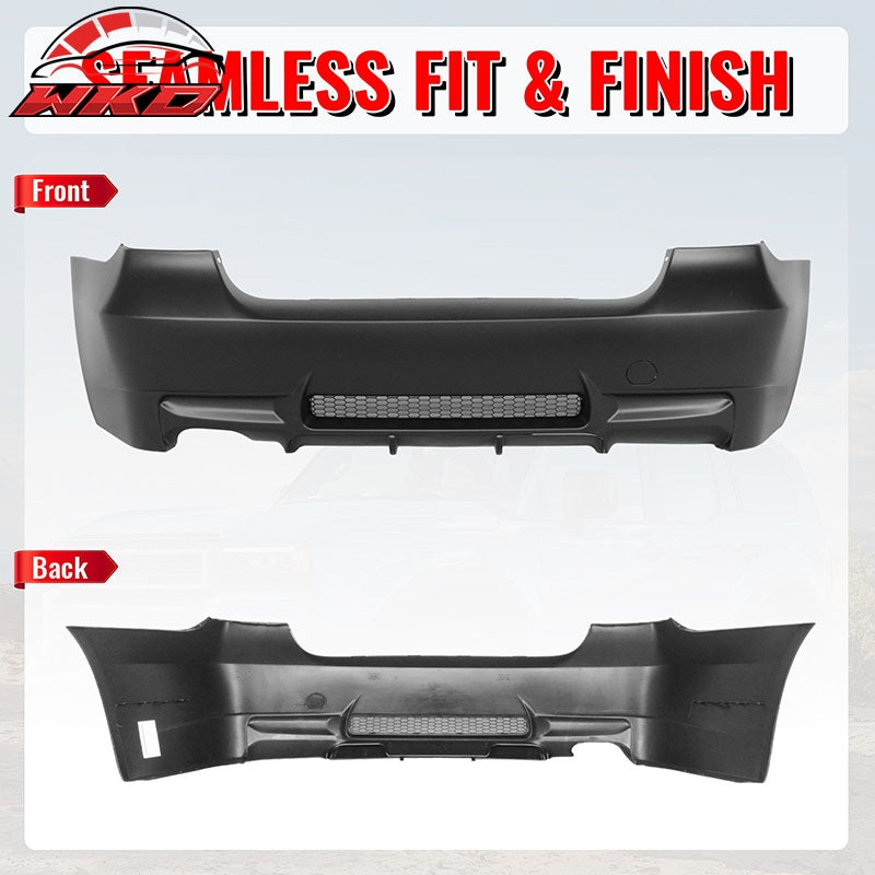Fits 06-11 BMW E90 3-Series 325i 330i M3 Style Rear Bumper Cover Replacement PP