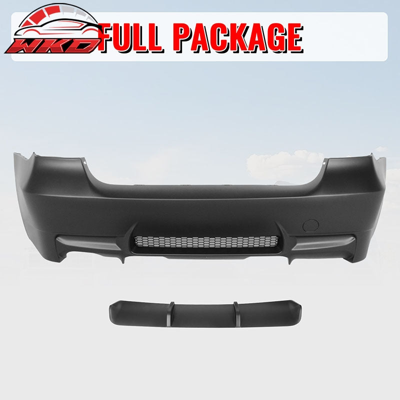 Fits 06-11 BMW E90 3-Series 325i 330i M3 Style Rear Bumper Cover Replacement PP