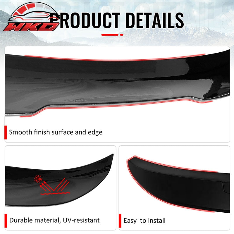 Fits 06-11 BMW E90 3-Series M3 Sedan PSM Style Trunk Spoiler Gloss Black ABS