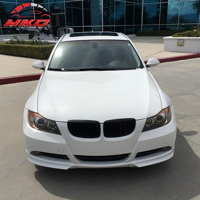 Fits 05-08 BMW E90 3-Series OE Style Front Bumper Lip Splitters Unpainted PP 2PC