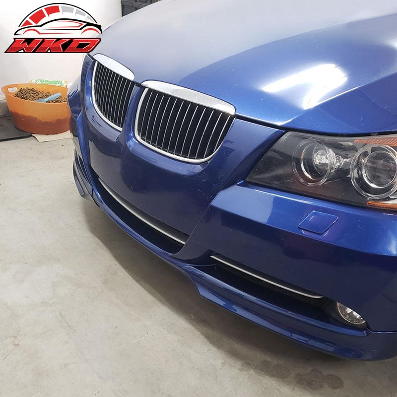 Fits 05-08 BMW E90 3-Series OE Style Front Bumper Lip Splitters Unpainted PP 2PC