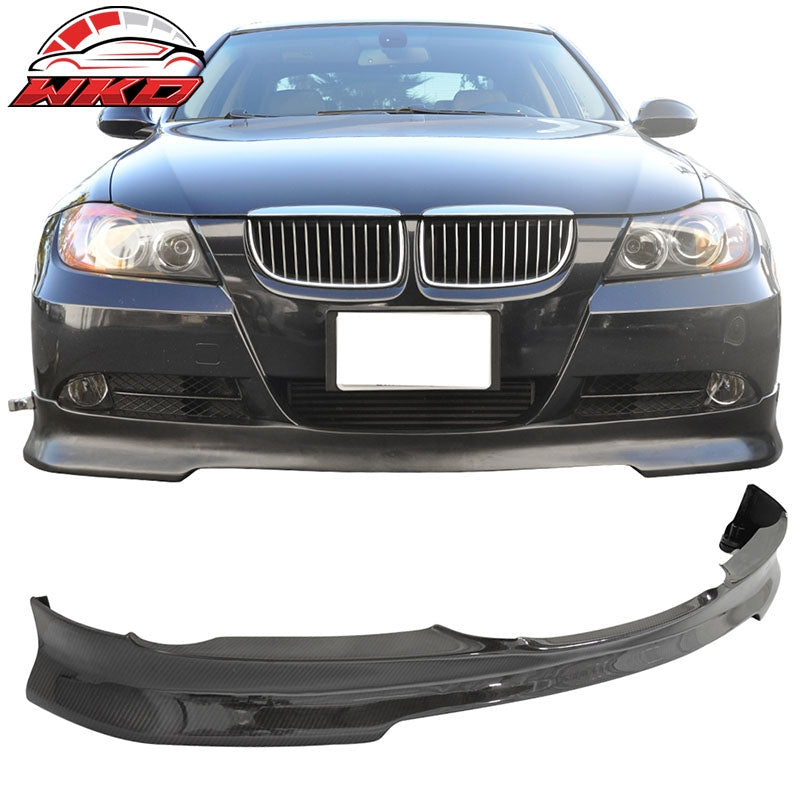 Fits 05-08 BMW E90 3 Series Pre LCI C Style Front Bumper Lip Matte Carbon Fiber