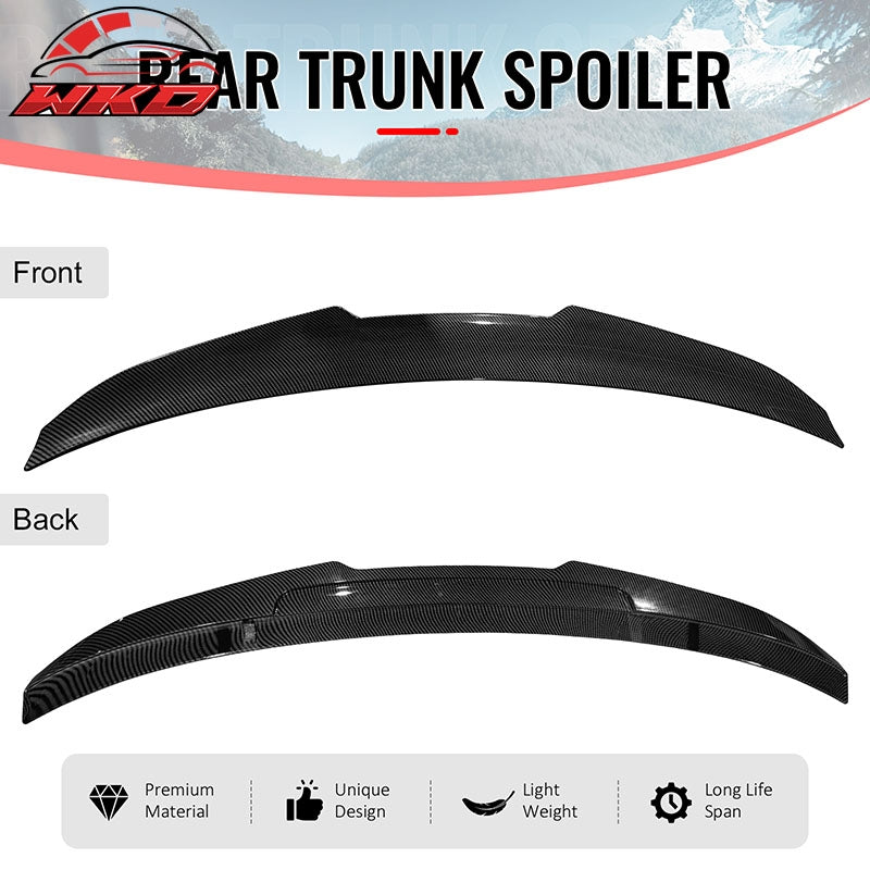 Fits 07-13 BMW E92 3-Series Coupe PSM Style Trunk Spoiler Lip Carbon Fiber Print