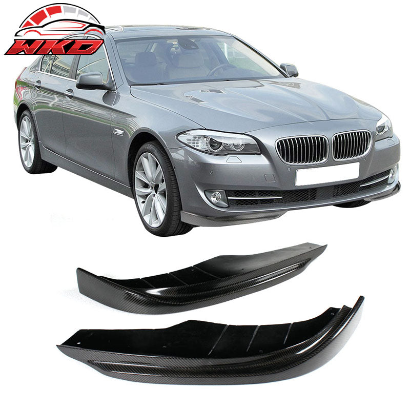 Fits 11-13 BMW F10 JC Style Front Bumper Lip Splitter 2PC - Matte Carbon Fiber