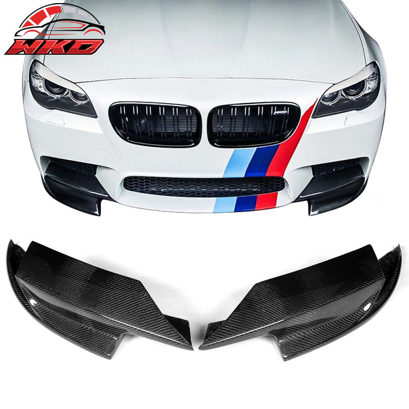 Fits 12-16 BMW F10 M5 RKP Style Front Bumper Lip Splitter 2PC Matte Carbon Fiber