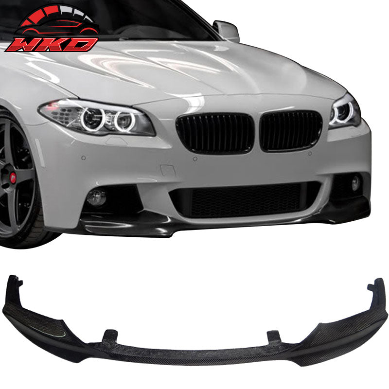 Fits 11-16 BMW F10 M-Tech M-Sport V Style Front Bumper Lip - Matte Carbon Fiber