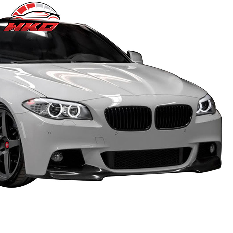 Fits 11-16 BMW F10 M-Tech M-Sport V Style Front Bumper Lip - Matte Carbon Fiber