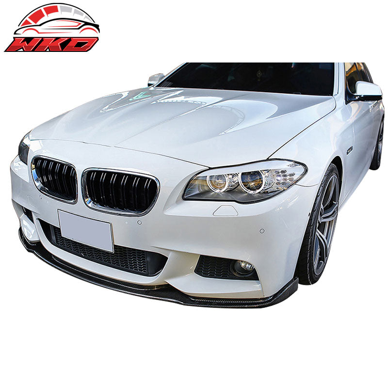 Fits 11-16 BMW F10 M Sport Front Bumper Lip Spoiler Matte Carbon Fiber