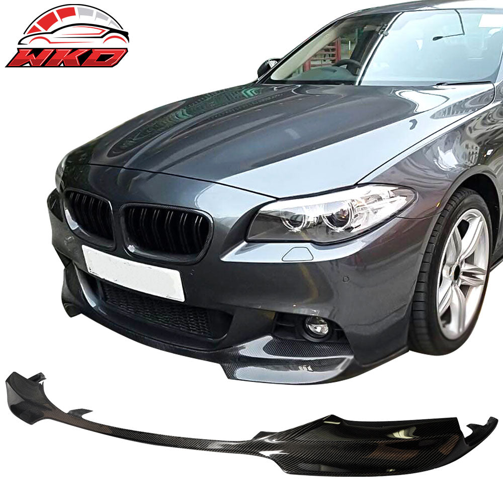 Fits 11-16 BMW F10 M-Tech M Sport V Style Front Bumper Lip - Matte Carbon Fiber
