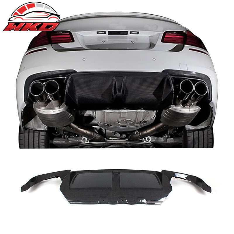 Fits 11-16 BMW F10 M5 3D Style Rear Bumper Lip Diffuser Matte Carbon Fiber