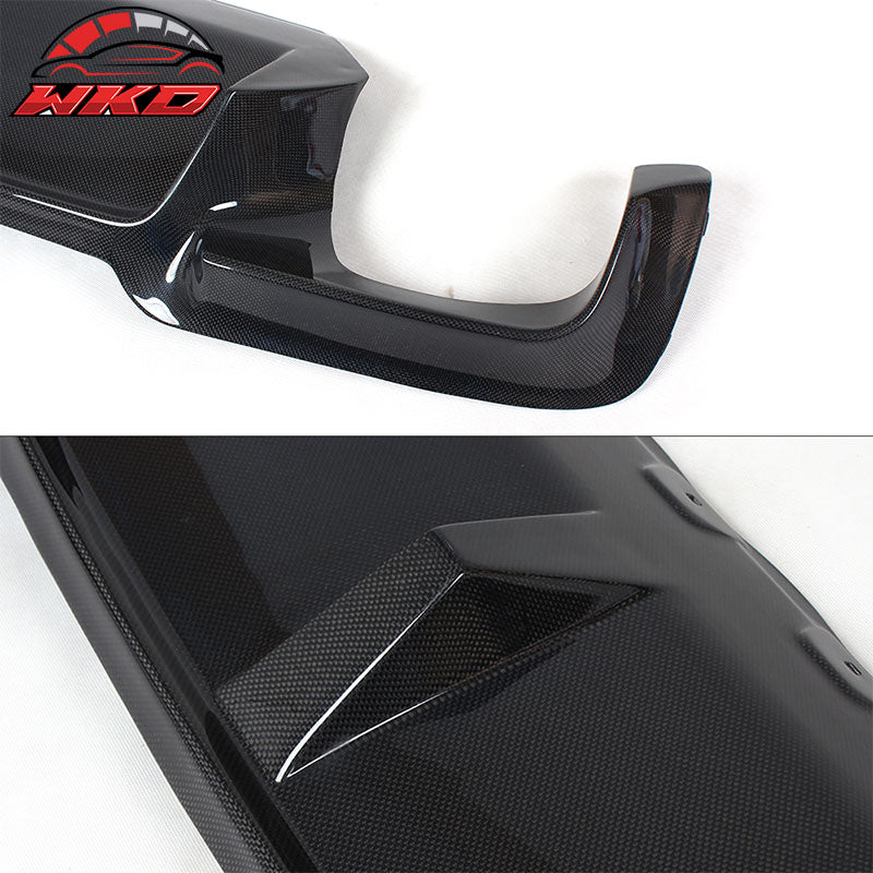 Fits 11-16 BMW F10 M5 3D Style Rear Bumper Lip Diffuser Matte Carbon Fiber