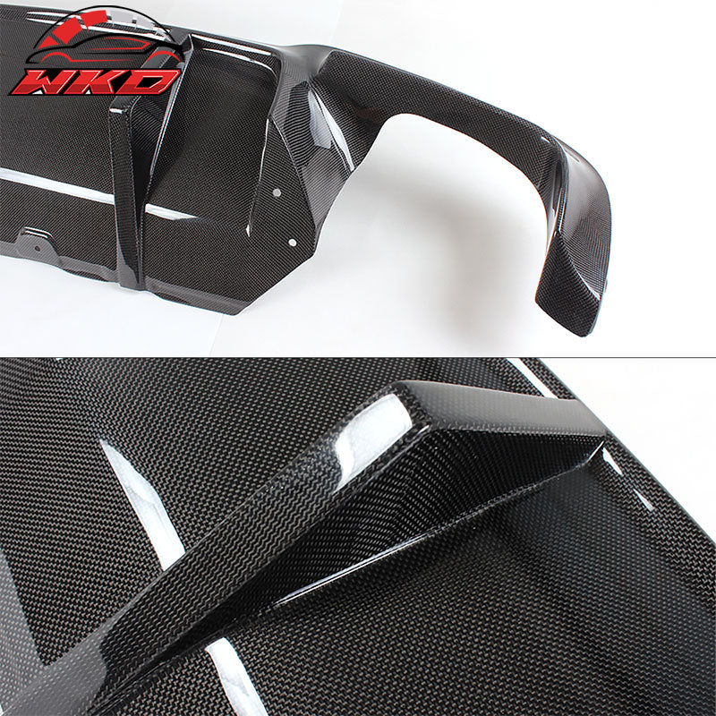Fit 11-16 BMW F10 5 Series DTM Style Rear Bumper Lip Diffuser Matte Carbon Fiber