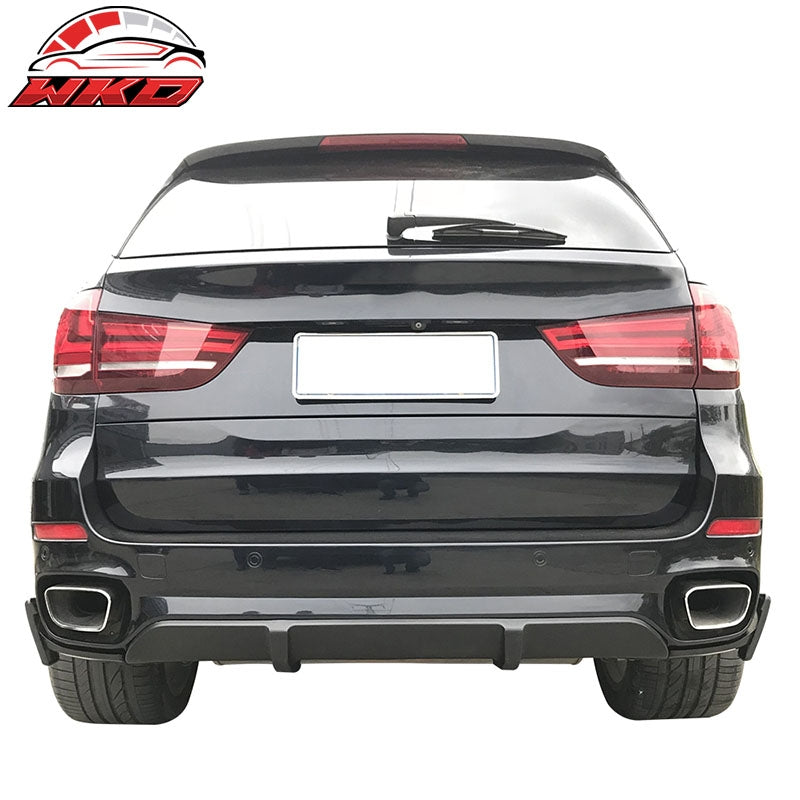 Fits 14-18 BMW F15 X5 M Sport Front Bumper Lip & Rear Diffuser Gloss Black - PP