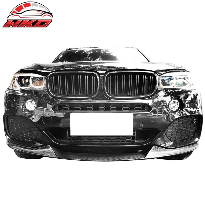 Fits 14-18 BMW F15 X5 M Sport MP Style Matte Carbon Fiber Front Bumper Lip 3PCS