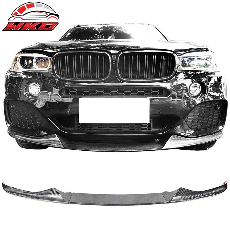 Fits 14-18 BMW F15 X5 M Sport MP Style Matte Carbon Fiber Front Bumper Lip 3PCS
