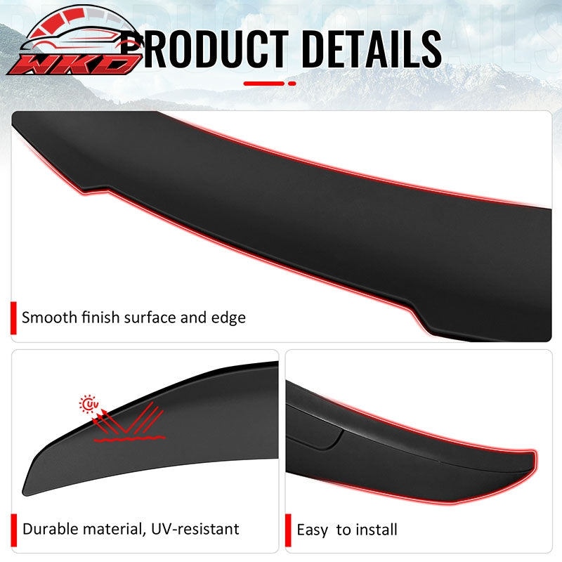 Fits 14-21 BMW F22 2-Series F87 M2 Coupe PSM Style Trunk Spoiler Lip Matte Black