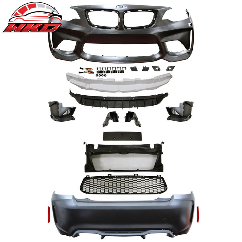 Wholesale 14-21 BMW F22 F23 M2 Style Front + Rear Bumper Cover Diffuser Twin Outlet