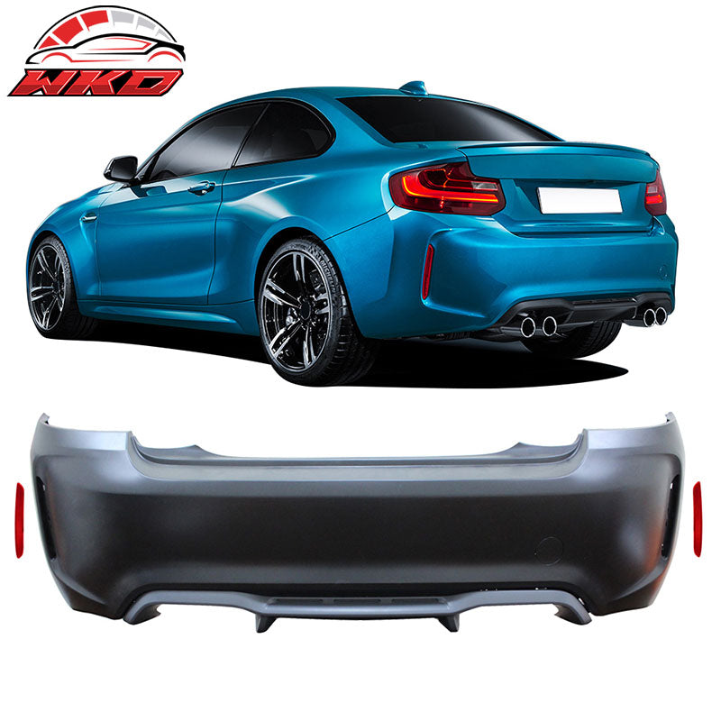 Fits 14-21 BMW F22 F23 M2 Style Front + Rear Bumper Cover Diffuser Twin Outlet