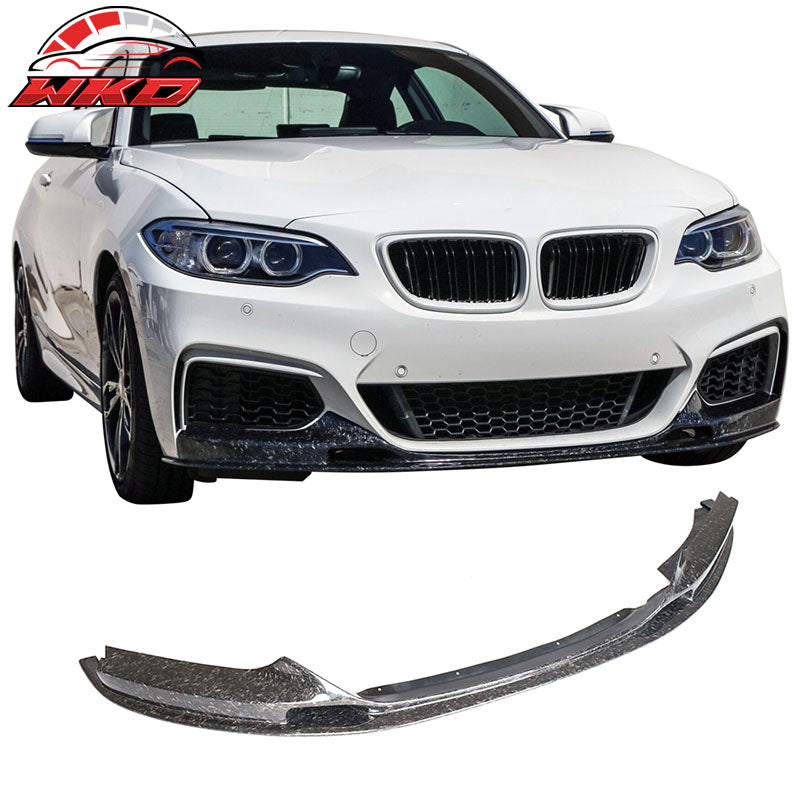 Fits 14-21 BMW F22 MSport 3D Style Front Bumper Lip Forged Matte Carbon Fiber