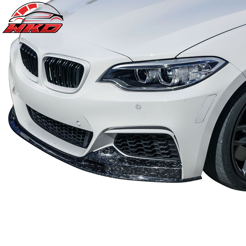 Fits 14-21 BMW F22 MSport 3D Style Front Bumper Lip Forged Matte Carbon Fiber